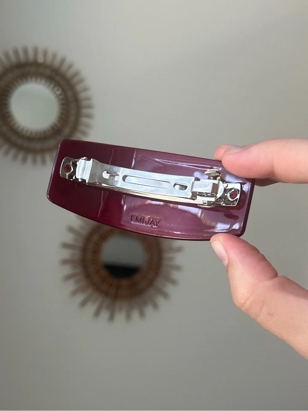 ponytail barrette in mulled wine
